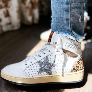 BNIB VH  Leather Hightops w/ Leopard Detail